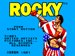 Rocky title screen for Sega Master System